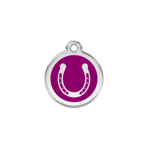 Placa para gato Herradura esmalte violeta pequeña