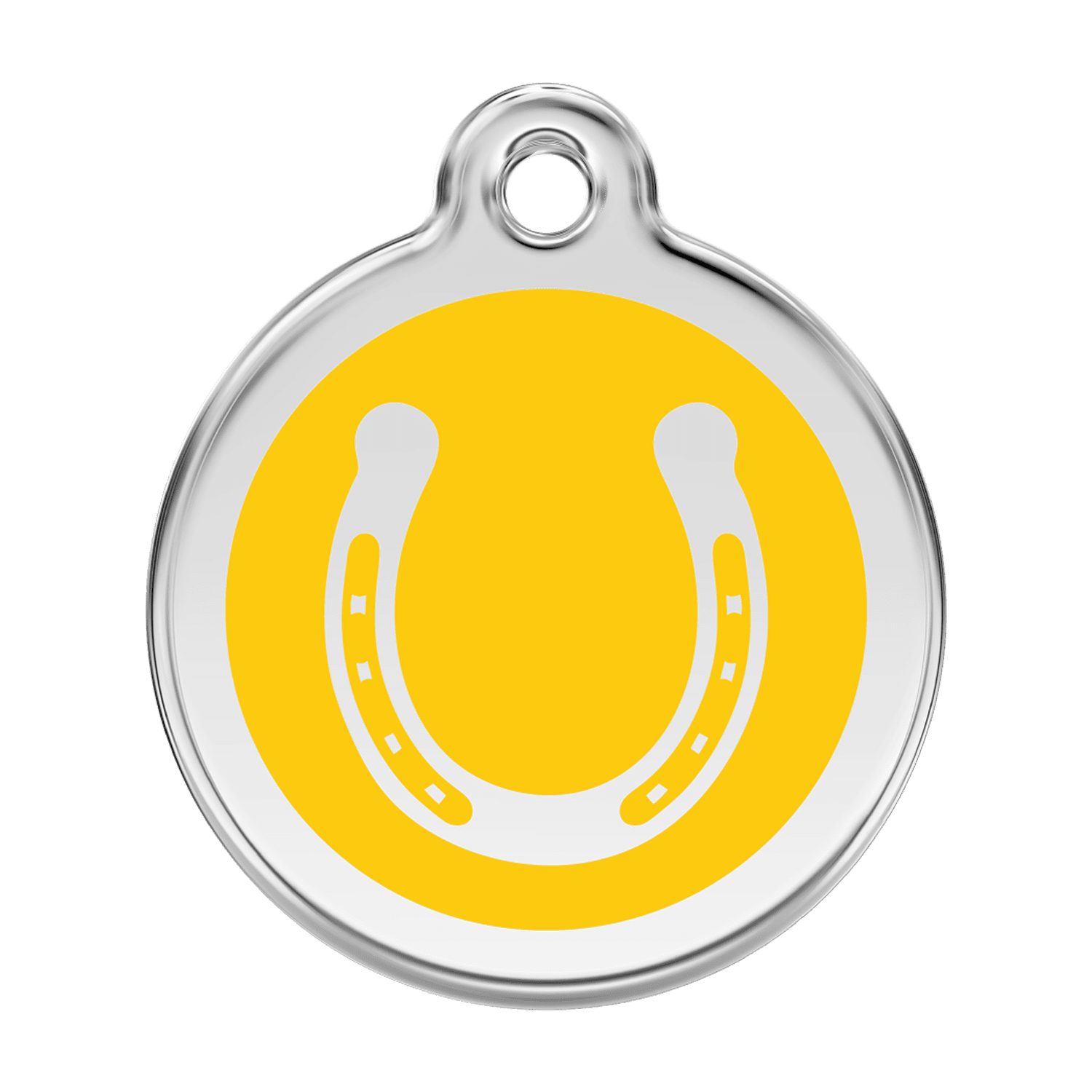 Vue avant - Médaille personnalisée pour chien Red Dingo Émail et acier inoxydable Jaune Talla L 38.00mm