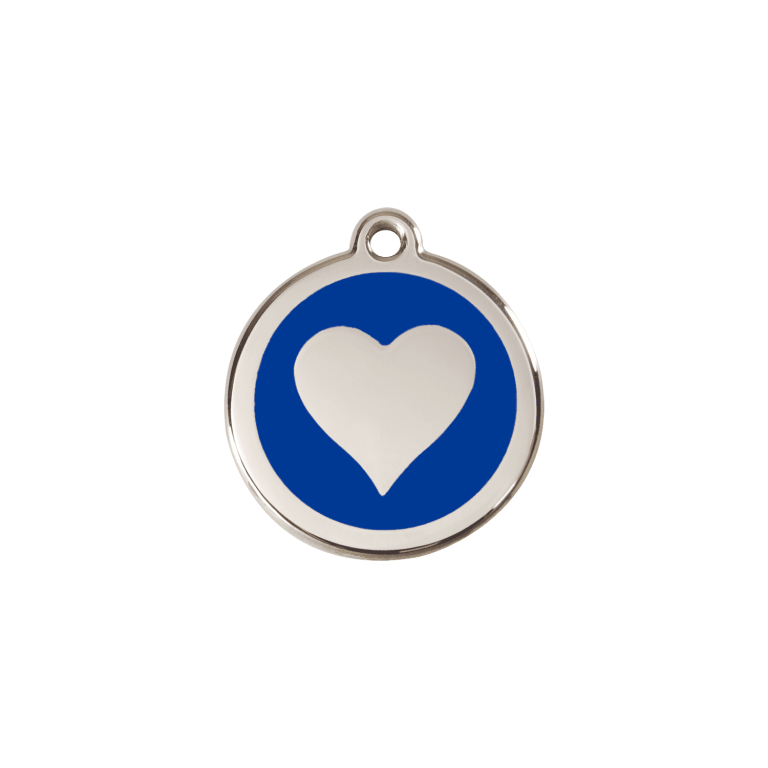 Vue avant - Médaille personnalisée pour chien/chat Red Dingo Émail/Acier inoxydable Bleu foncé - Talla S