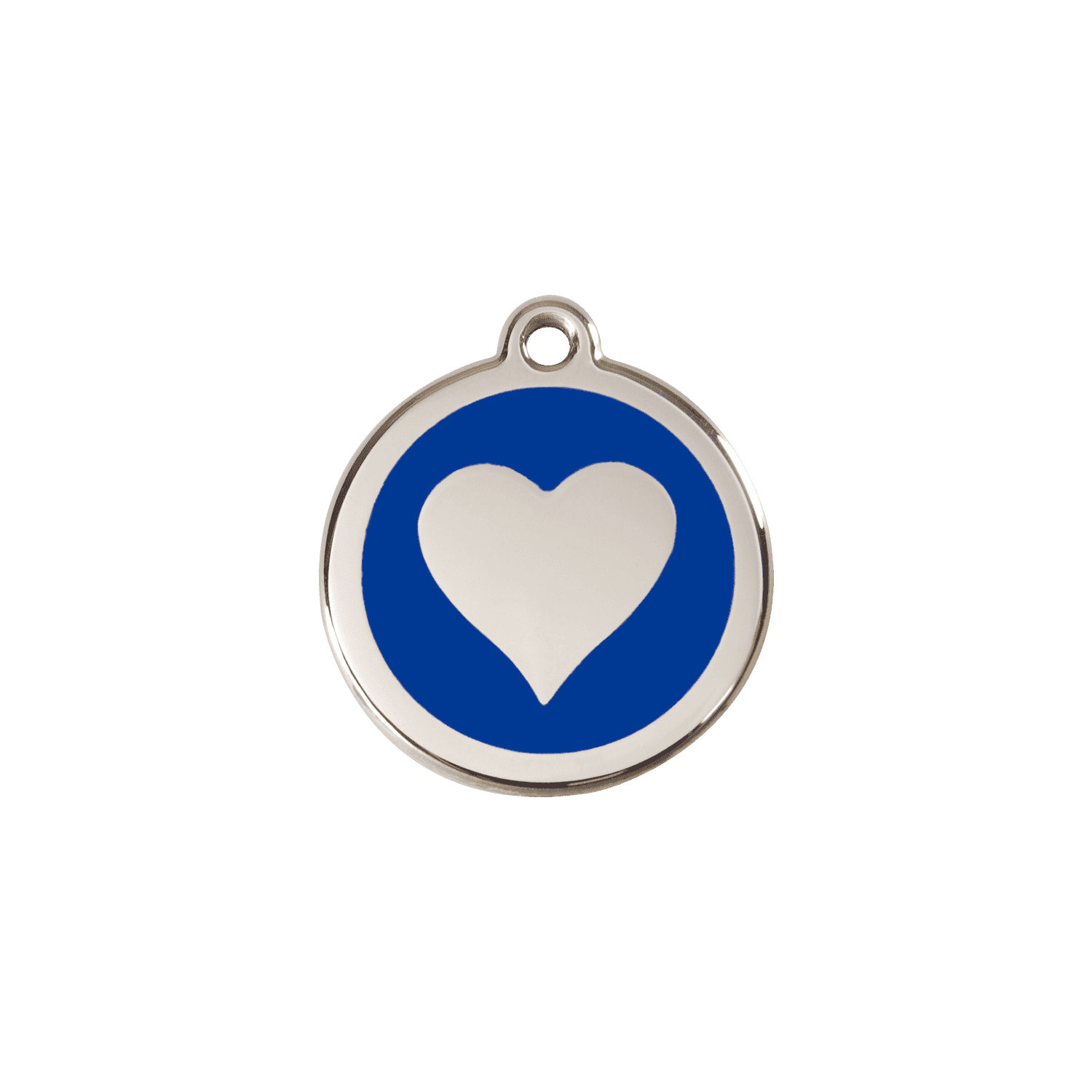 Vue avant - Médaille personnalisée pour chien/chat Red Dingo Émail/Acier inoxydable Bleu foncé - Talla S