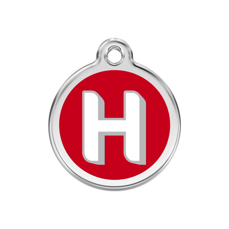 Vue avant - Médaille personnalisée pour chien Red Dingo H Rouge M 30.00 - Gravure incluse