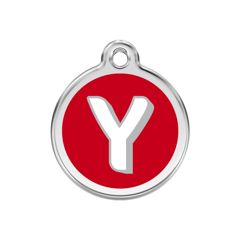 Vue avant - Médaille personnalisée pour chien/chat Red Dingo Émail/Acier inoxydable Y Rouge M 30.00mm - Envío gratuito
