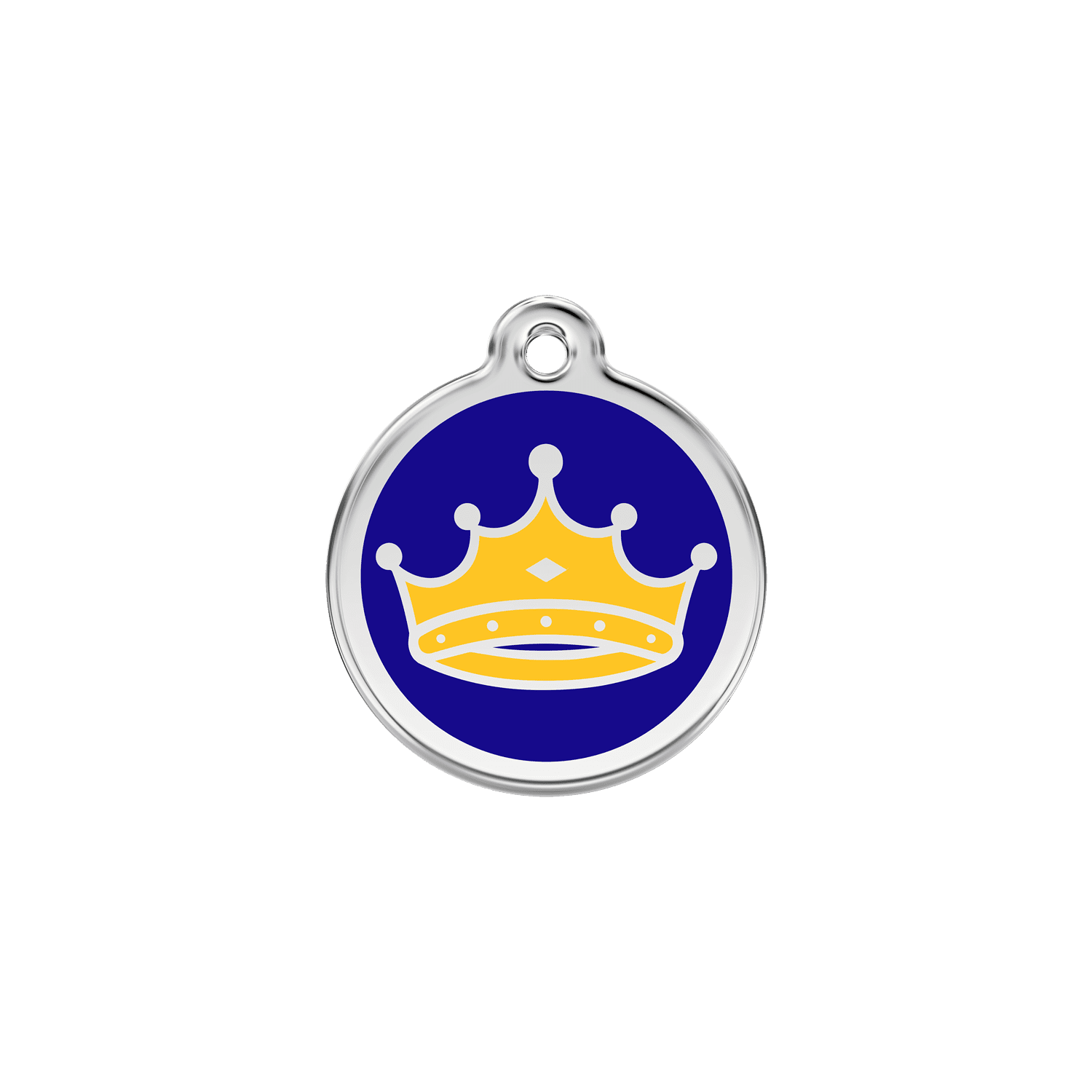Vue avant - Médaille personnalisée pour chien/chat Red Dingo Émail/Acier inoxydable Roi Bleu foncé - Talla S