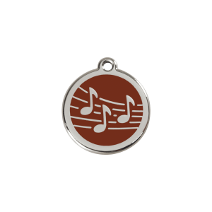 Placa para gato Música en esmalte marrón tamaño S