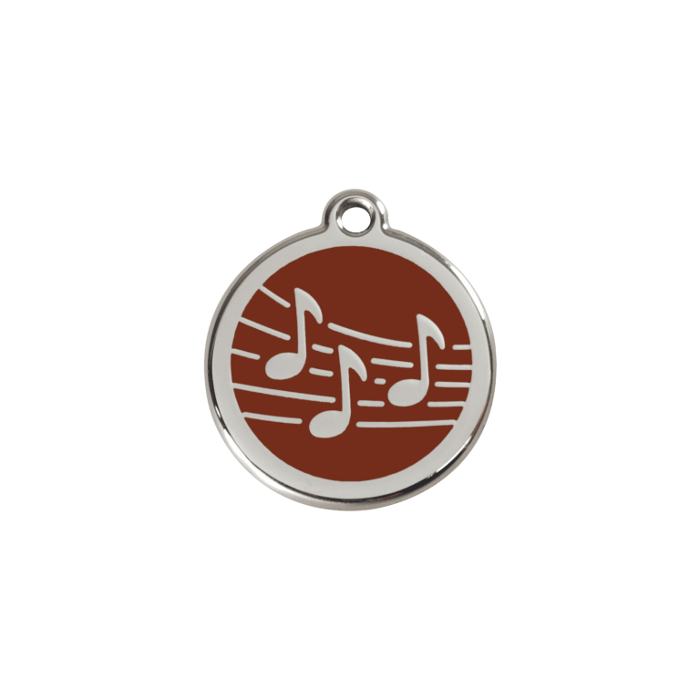 Vue avant - Médaille personnalisée pour chien/chat Red Dingo Émail/Acier inoxydable Musique Brun S 20.00 7G