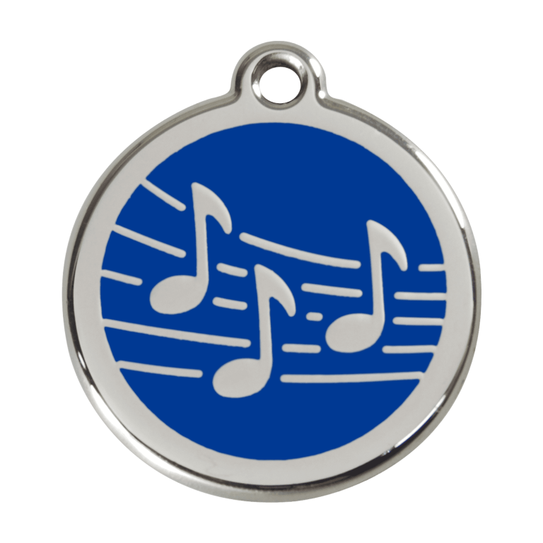 Vue avant - Médaille personnalisée pour chien Red Dingo Émail/Acier inoxydable Bleu foncé - Talla L