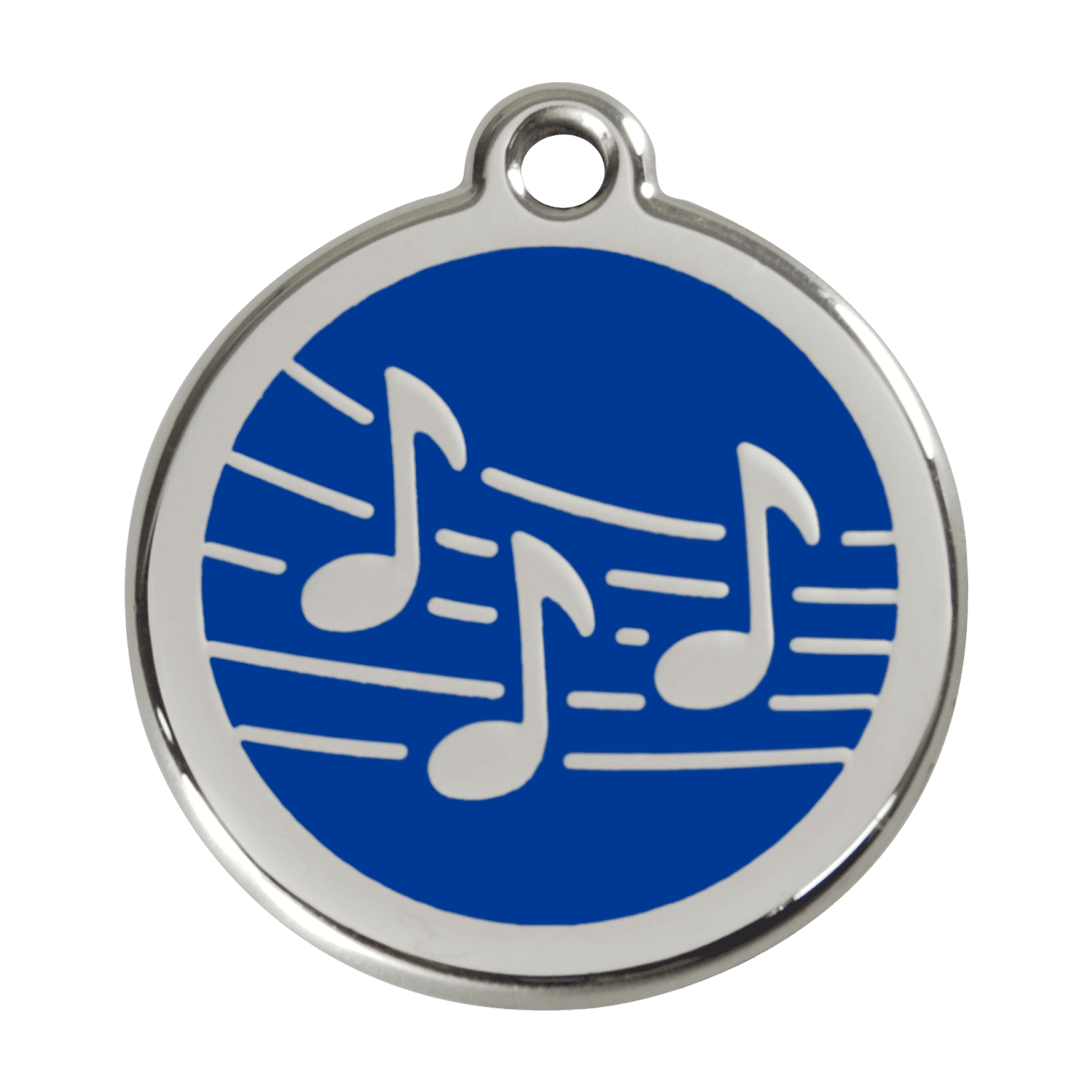 Vue avant - Médaille personnalisée pour chien Red Dingo Émail/Acier inoxydable Bleu foncé - Talla L