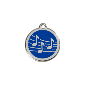 Placa para gato Música en esmalte azul oscuro y acero inoxidable S