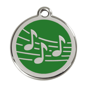 Placa para perro música esmalte verde tamaño L
