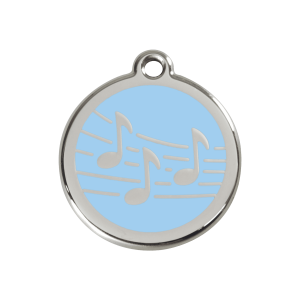Placa para perro Musica azul claro tamaño M