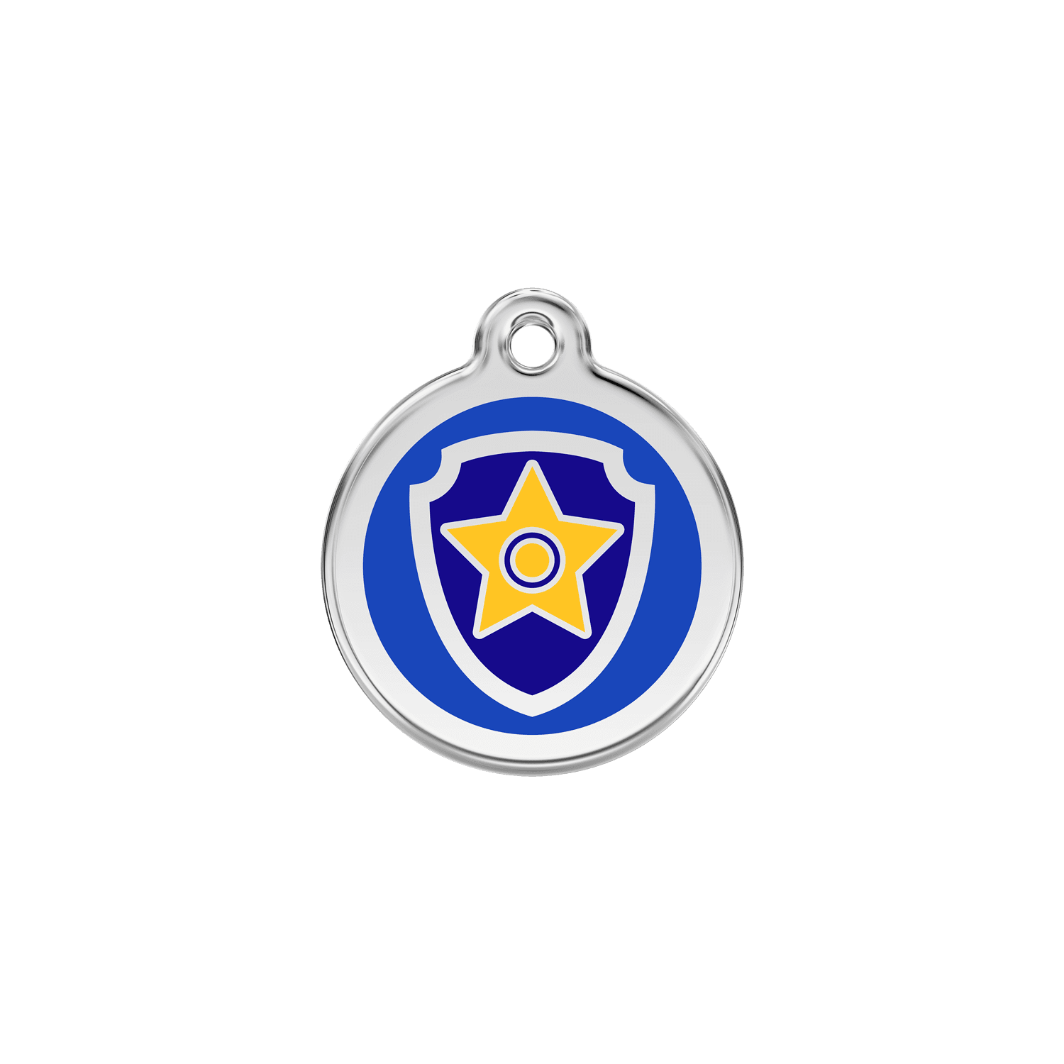Vue avant - Médaille personnalisée pour chien/chat Red Dingo Émail/Acier inoxydable Nickelodeon Chase Bleu foncé - Talla S - 01-NC-DB-SM