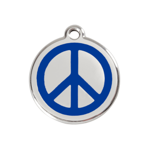 Placa para perro mediana Paix en esmalte azul oscuro y acero inoxidable