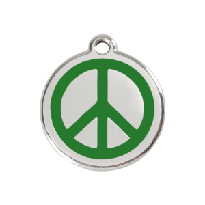 Placa para perro mediana Paix en esmalte verde y acero inoxidable