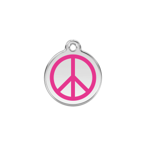 Placa para gato pequeña Paix esmalte rosa vivo