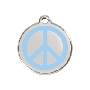 Placa para perro mediana Paix en esmalte azul claro y acero inoxidable