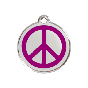 Placa para perro mediana Paix en esmalte violeta y acero inoxidable