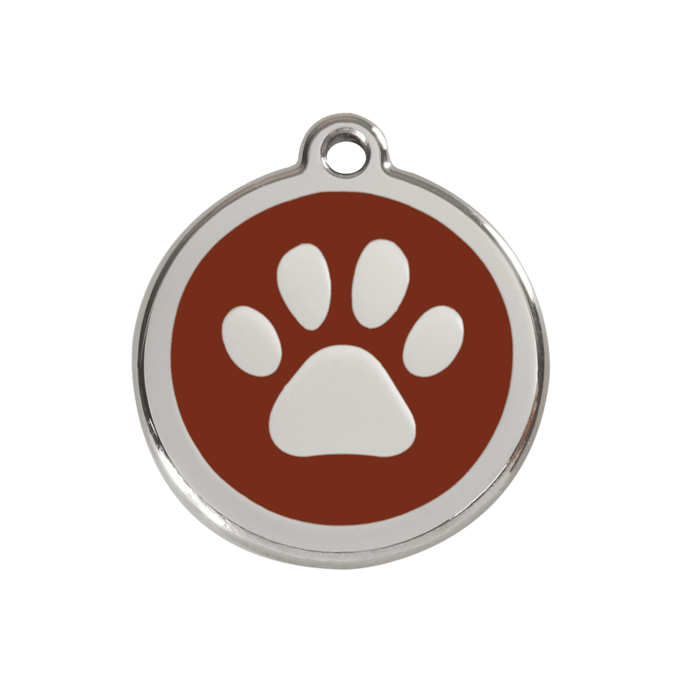 Vue avant - Médaille personnalisée pour chien/chat Red Dingo Émail/Acier inoxydable Brun 30mm