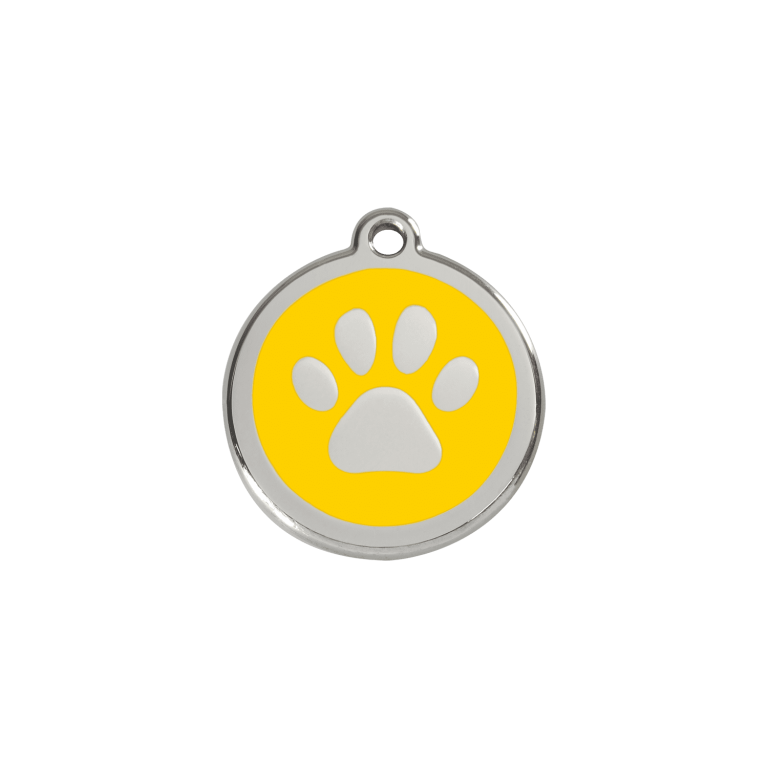 Vue avant - Médaille personnalisable pour chien/chat Red Dingo Émail/Acier Jaune S 20.00mm