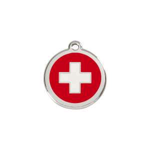 Placa para gato Cruz Suiza roja pequeña