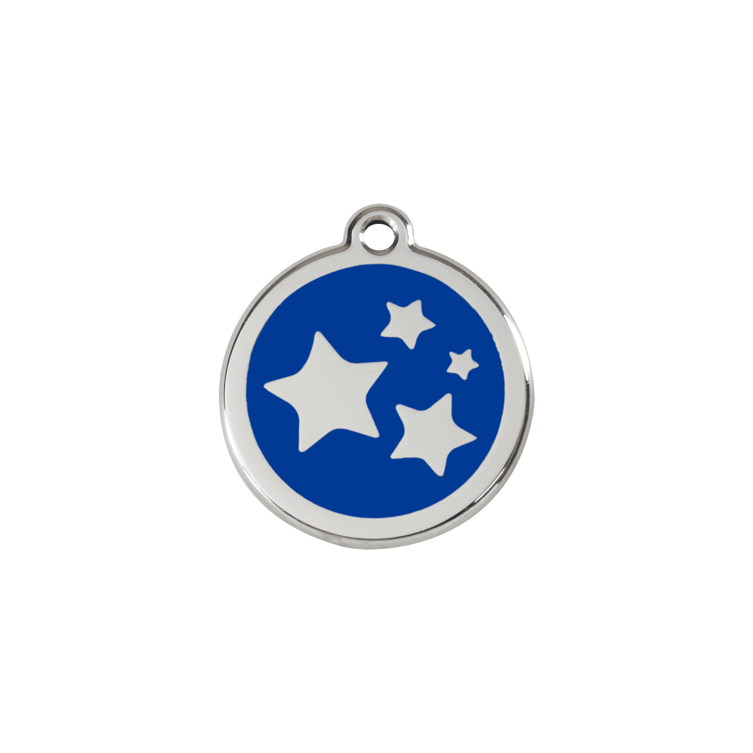 Vue avant - Médaille personnalisée pour chien/chat Red Dingo Émail/Acier inoxydable Bleu foncé - Talla S
