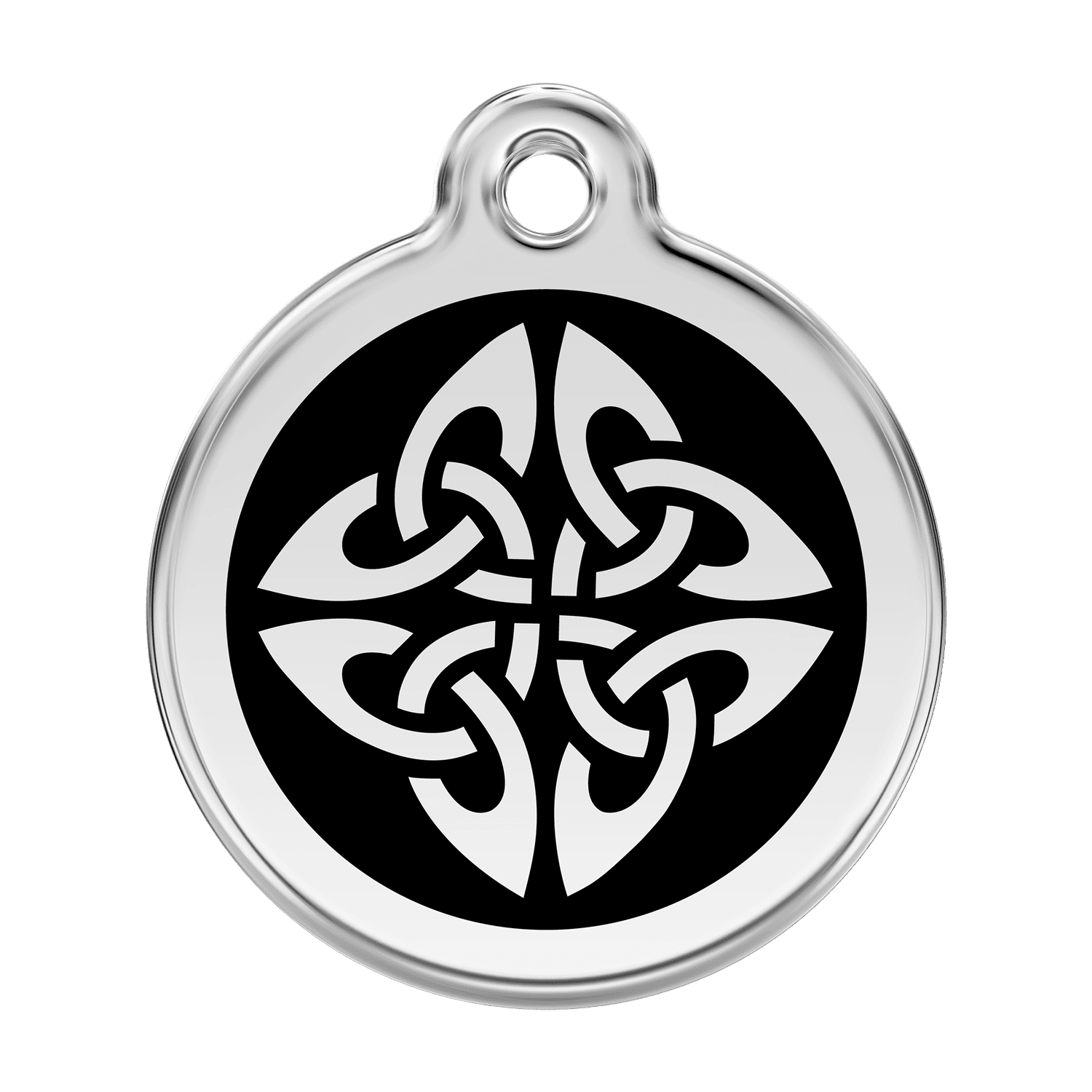 Vue avant - Médaille personnalisable pour chien Red Dingo Émail et acier inoxydable - Flèches tribales - Noir - Talla L