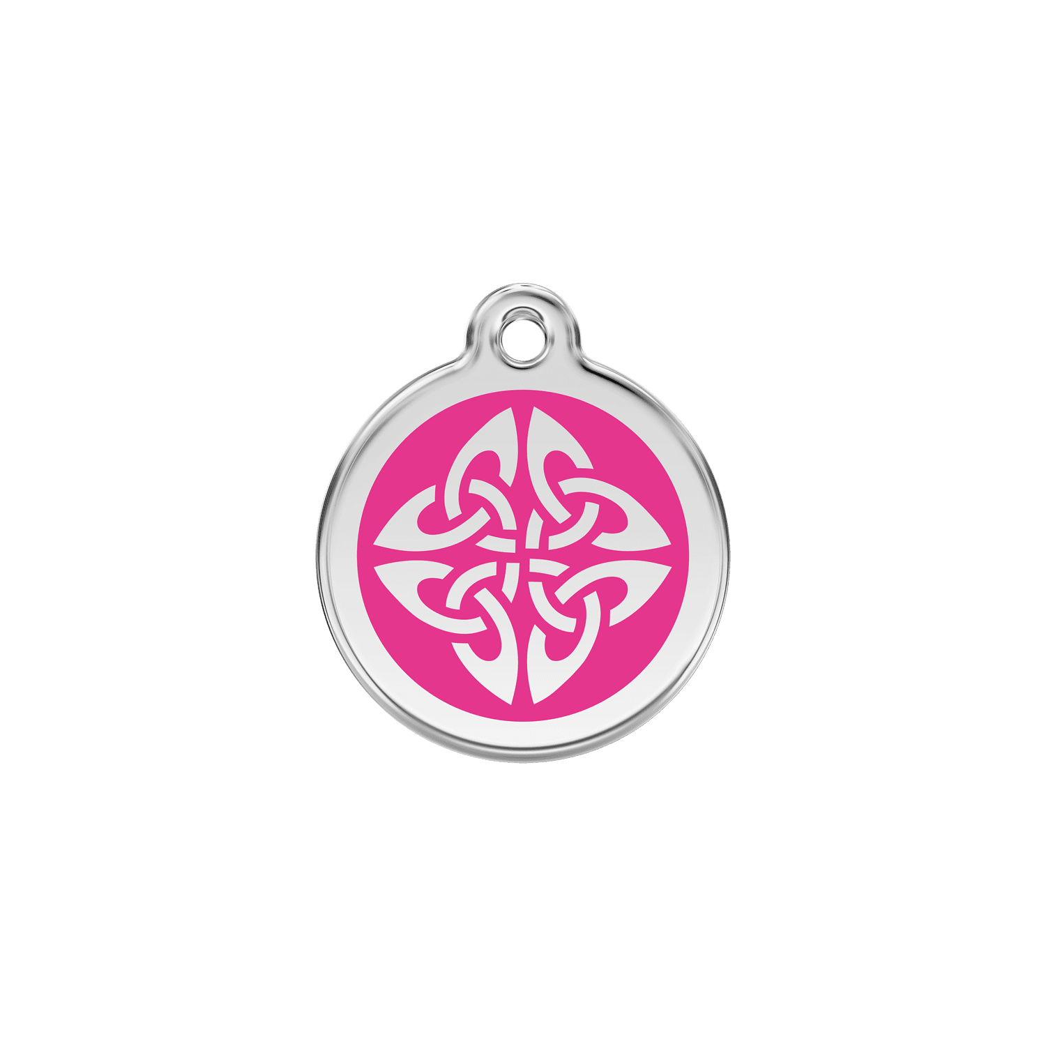 Vue avant - Médaille personnalisée pour chien/chat Red Dingo Émail/Acier inoxydable Flèches tribales Rose vif 20mm - Red Dingo