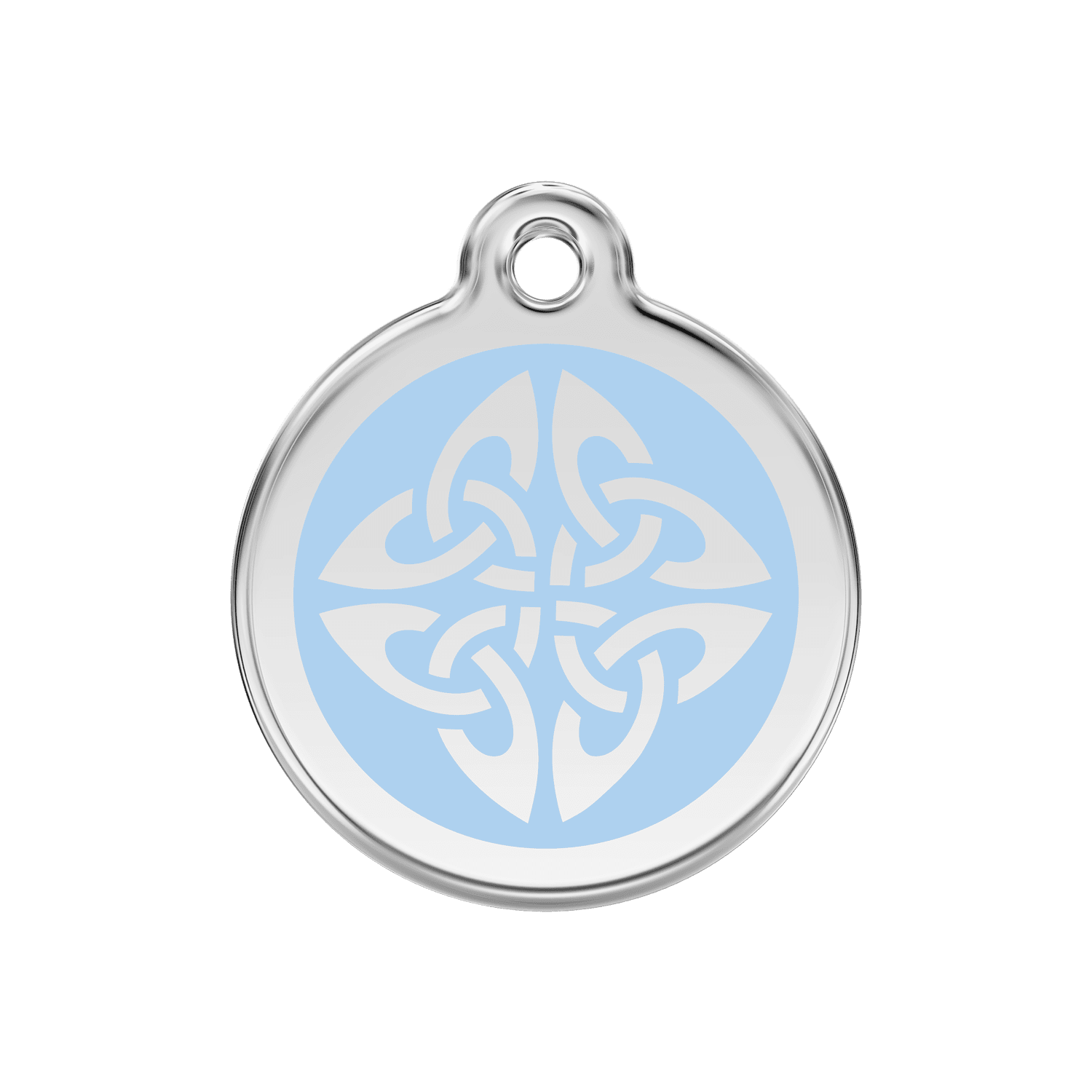 Vue avant - Médaille personnalisable pour chien Red Dingo Émail et acier inoxydable - Flèches tribales - Bleu clair - Talla M
