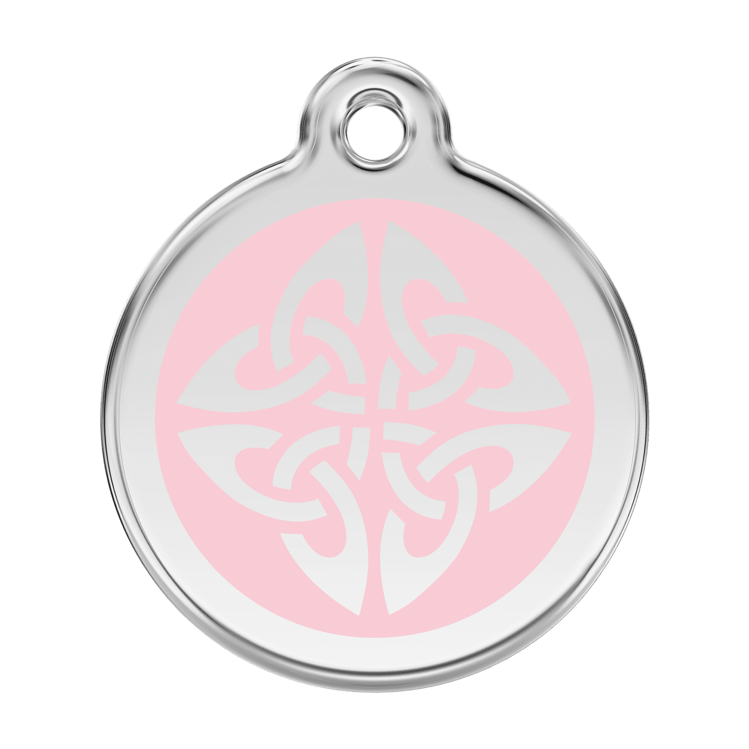 Vue avant - Médaille personnalisée pour chien Red Dingo Émail et acier inoxydable - Flèches tribales - Rose - Talla L
