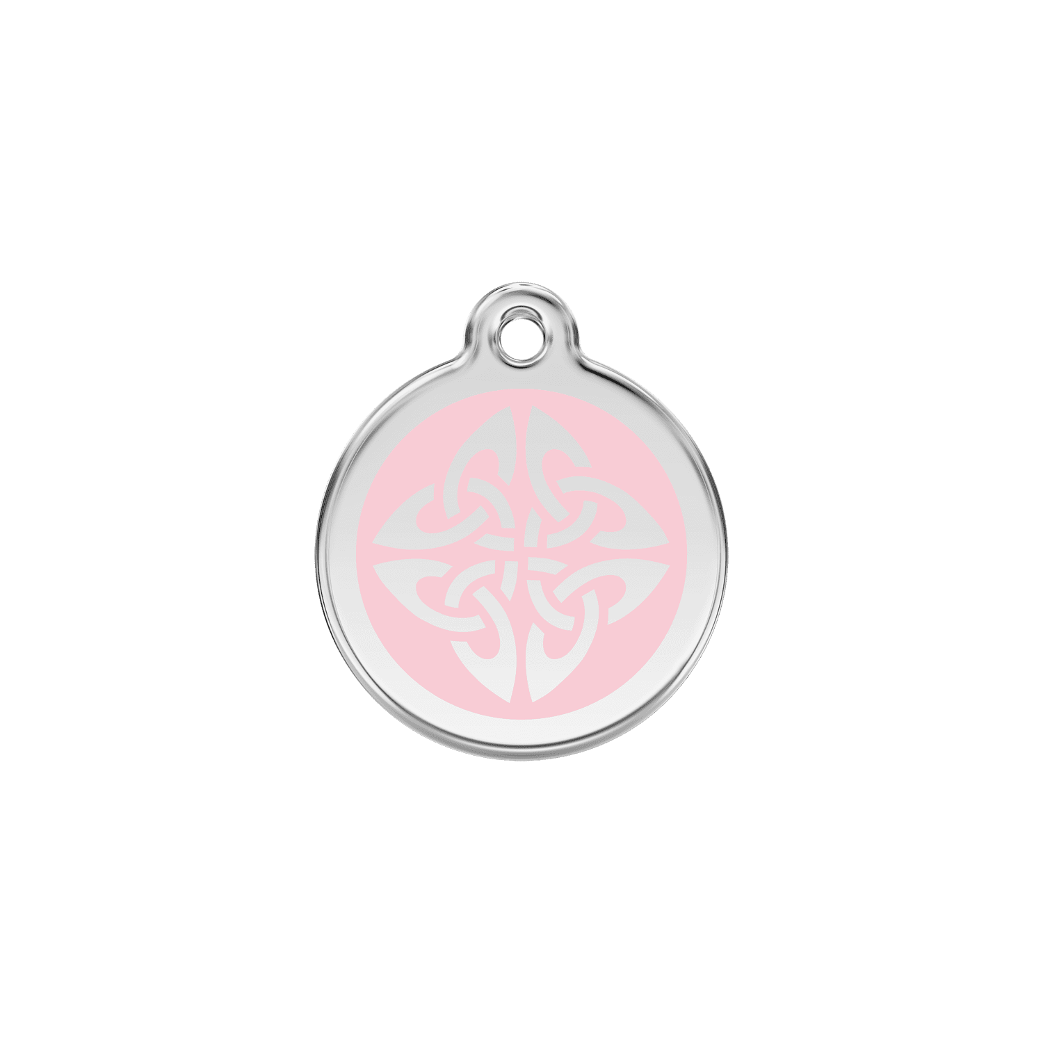 Vue avant - Médaille personnalisée pour chien/chat Red Dingo Émail et acier inoxydable - Flèches tribales - Rose - Talla S