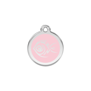 Placa para gato Pez tribal rosa pequeña