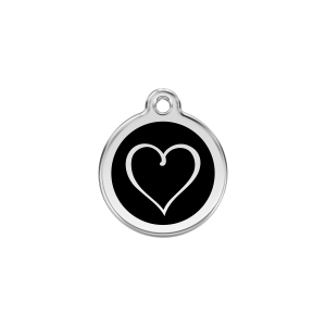 Placa para gato Corazón Tribal negra pequeña 20mm