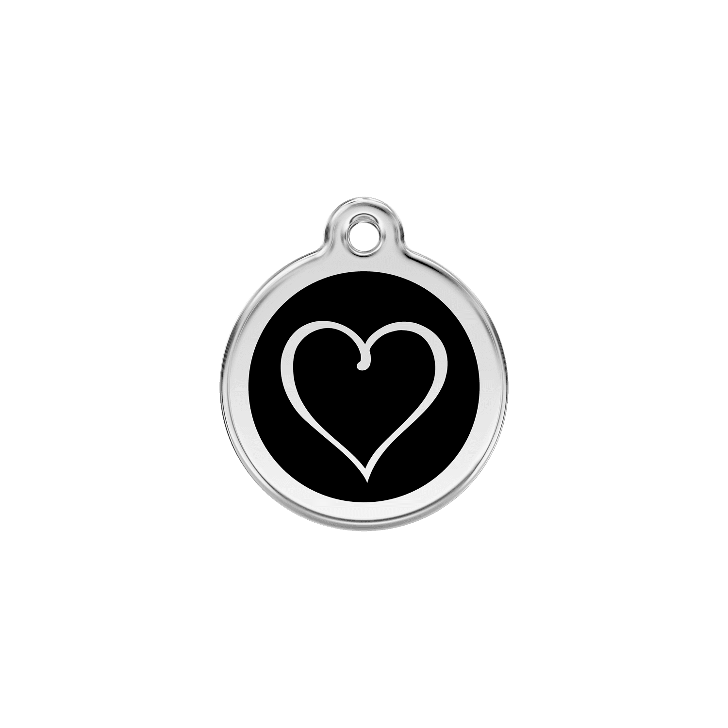 Vue avant - Médaille personnalisée pour chien/chat Red Dingo Coeur Tribal Noir S 20.00mm