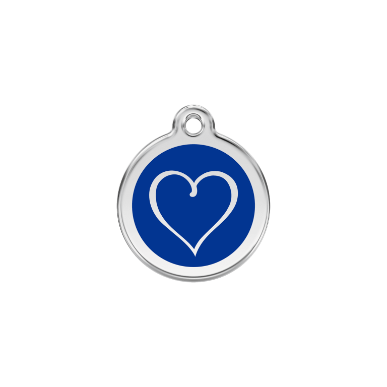 Vue avant - Médaille personnalisable Red Dingo cœur tribal bleu foncé - Talla S pour chien/chat