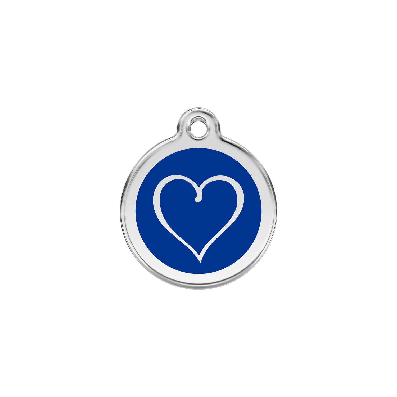 Vue avant - Médaille personnalisable Red Dingo cœur tribal bleu foncé - Talla S pour chien/chat
