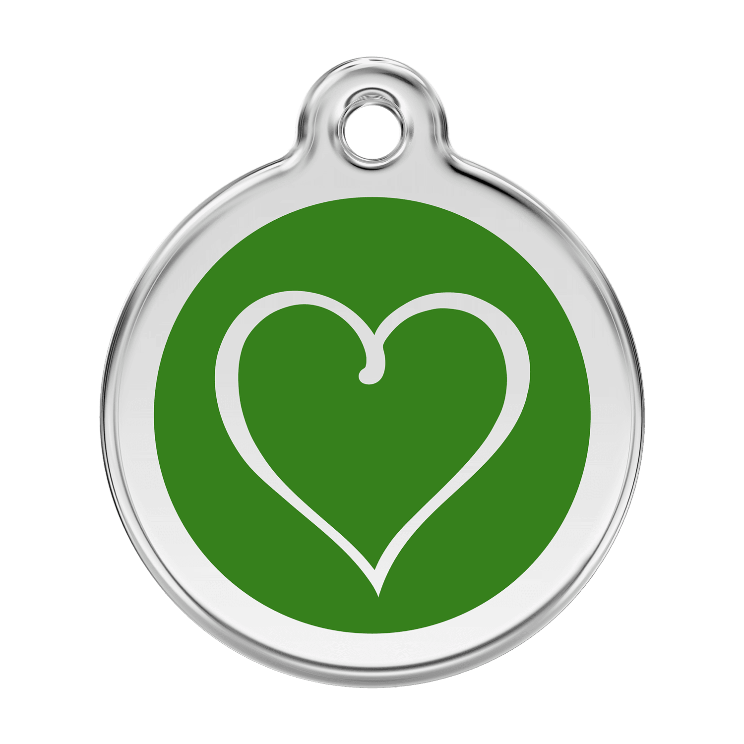 Vue avant - Médaille personnalisable pour chien Red Dingo Coeur Tribal Vert - Talla L