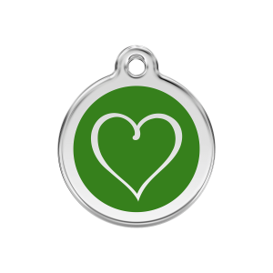 Placa para perro Corazón Tribal verde tamaño M
