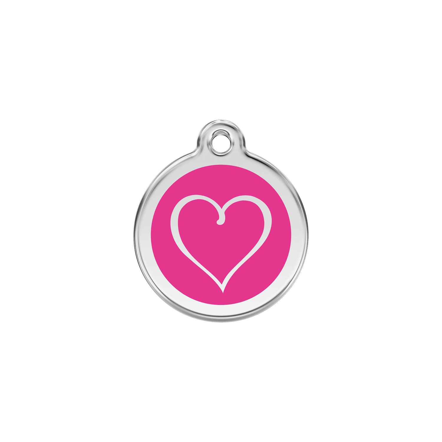 Vue avant - Médaille personnalisée pour chien/chat Red Dingo Coeur Tribal Rose vif - Talla S