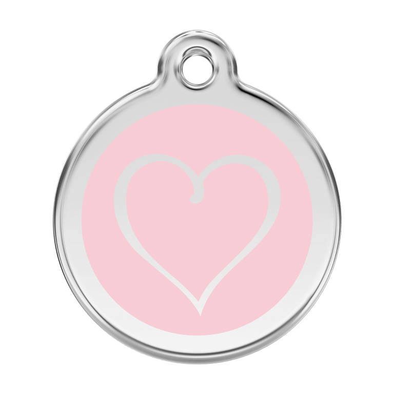 Vue avant - Médaille personnalisable Red Dingo Coeur Tribal Rose - Talla L