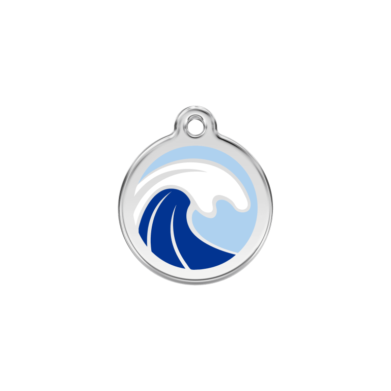 Vue avant - Médaille personnalisée pour chien/chat Red Dingo Émail/Acier inoxydable Vague Bleu clair S 20.00 7G - Envío gratuito