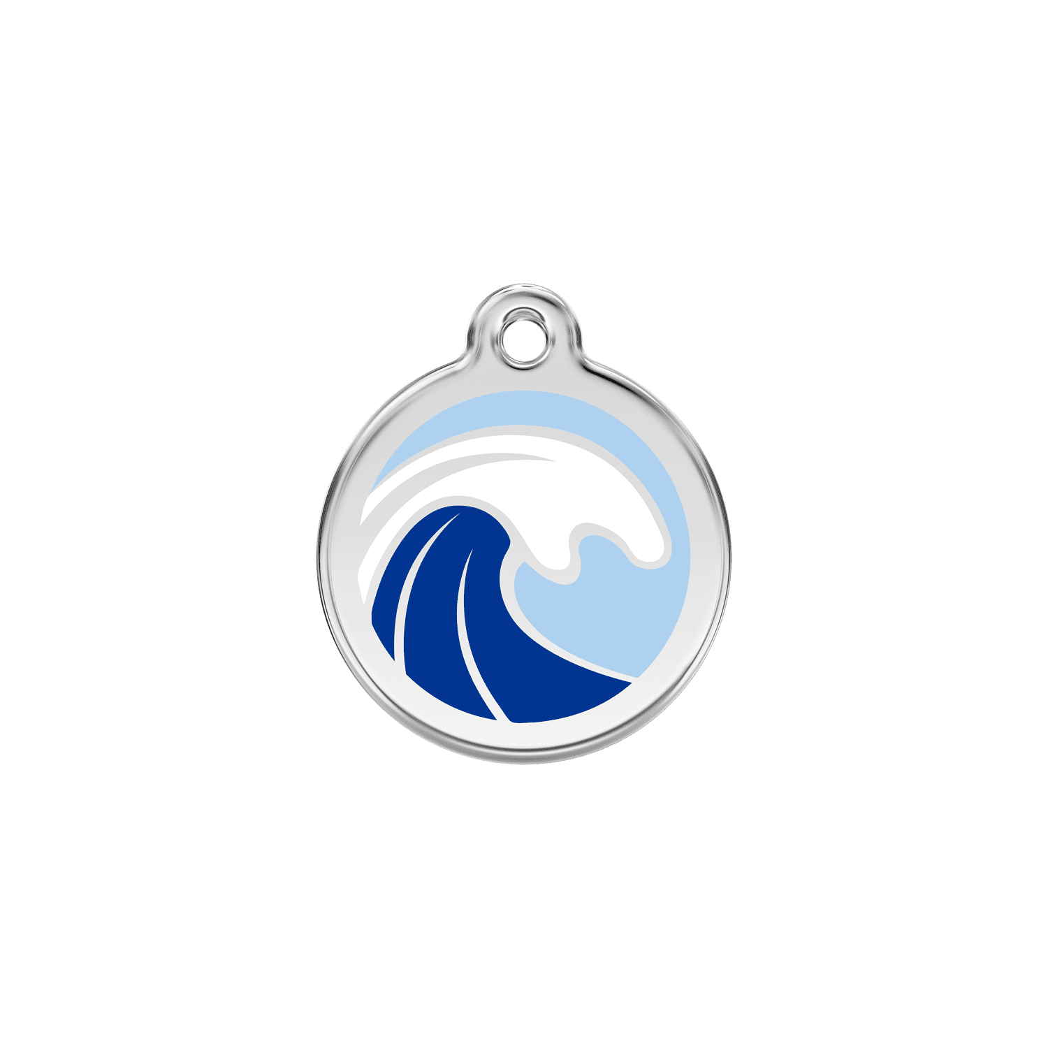 Vue avant - Médaille personnalisée pour chien/chat Red Dingo Émail/Acier inoxydable Vague Bleu clair S 20.00 7G - Envío gratuito
