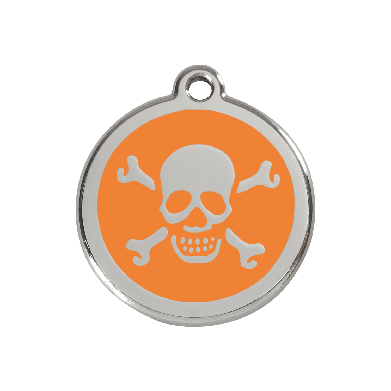 Vue avant - Médaille personnalisée pour chien Red Dingo Émail et acier inoxydable Orange - Talla M