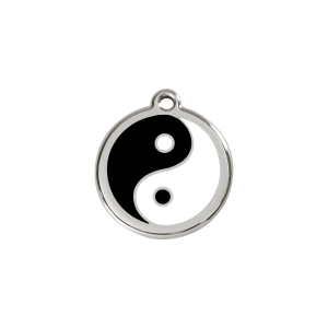 Placa para gato Ying y Yang pequeña esmalte negro