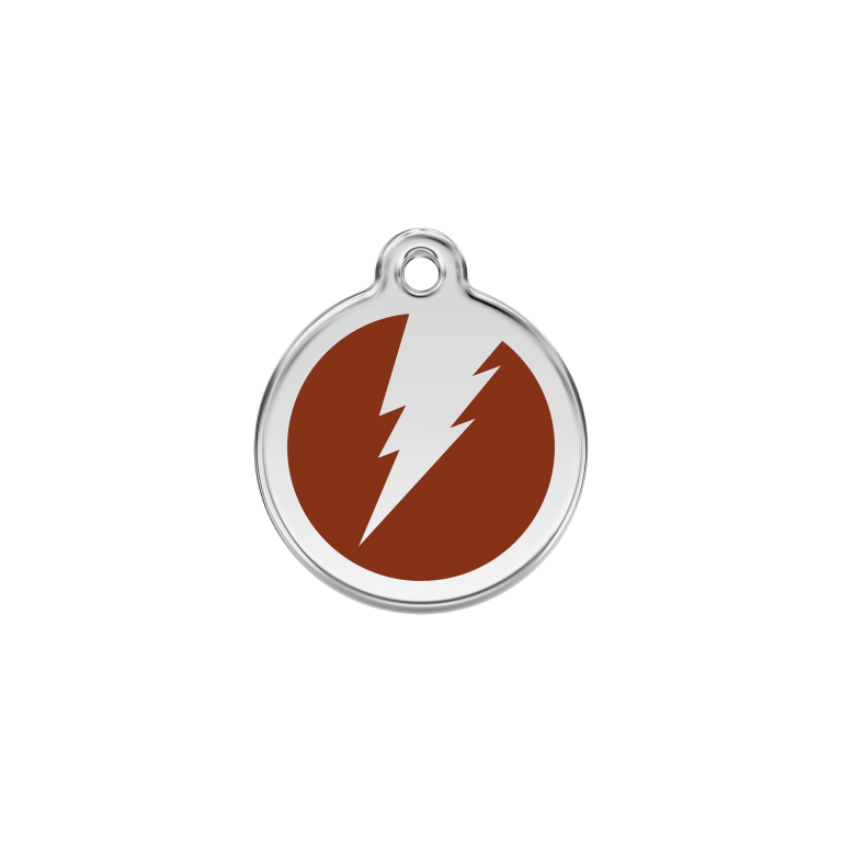 Vue avant - Médaille personnalisée pour chien/chat Red Dingo Émail et acier inoxydable brun S 20.00mm
