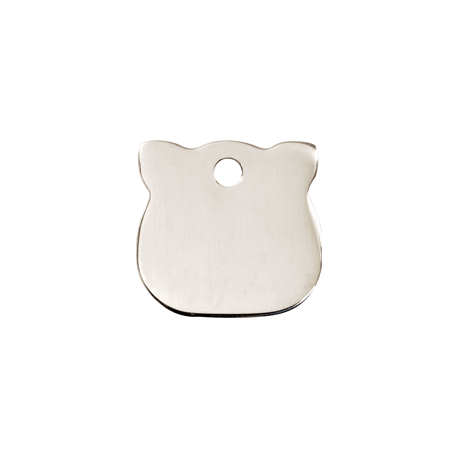 Vue avant - Médaille personnalisée pour chat Red Dingo - Plat en acier inoxydable - Tête de chat - Talla S