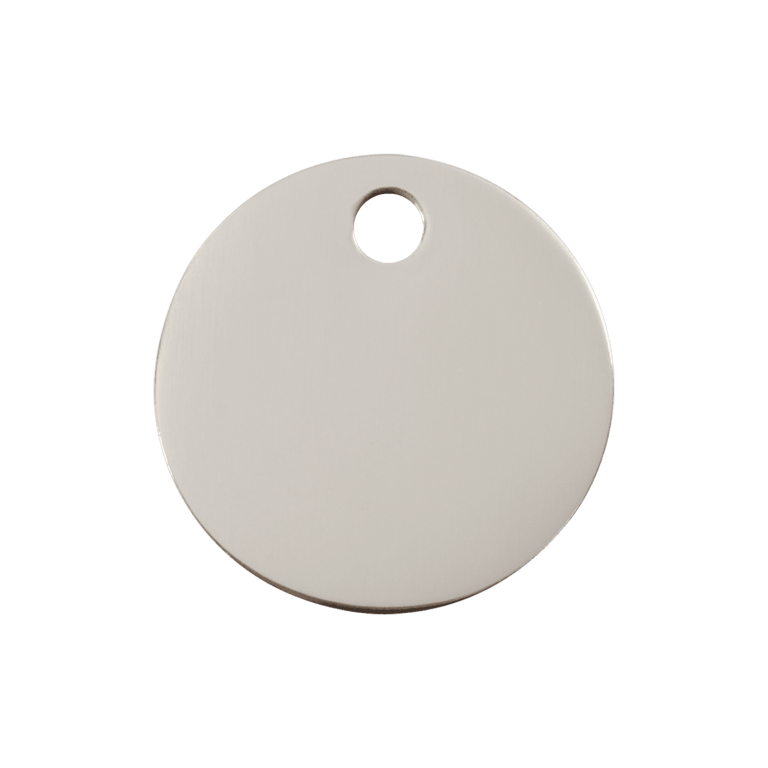 Vue avant - Médaille personnalisable pour chien Red Dingo - Plat acier inoxydable - Talla M