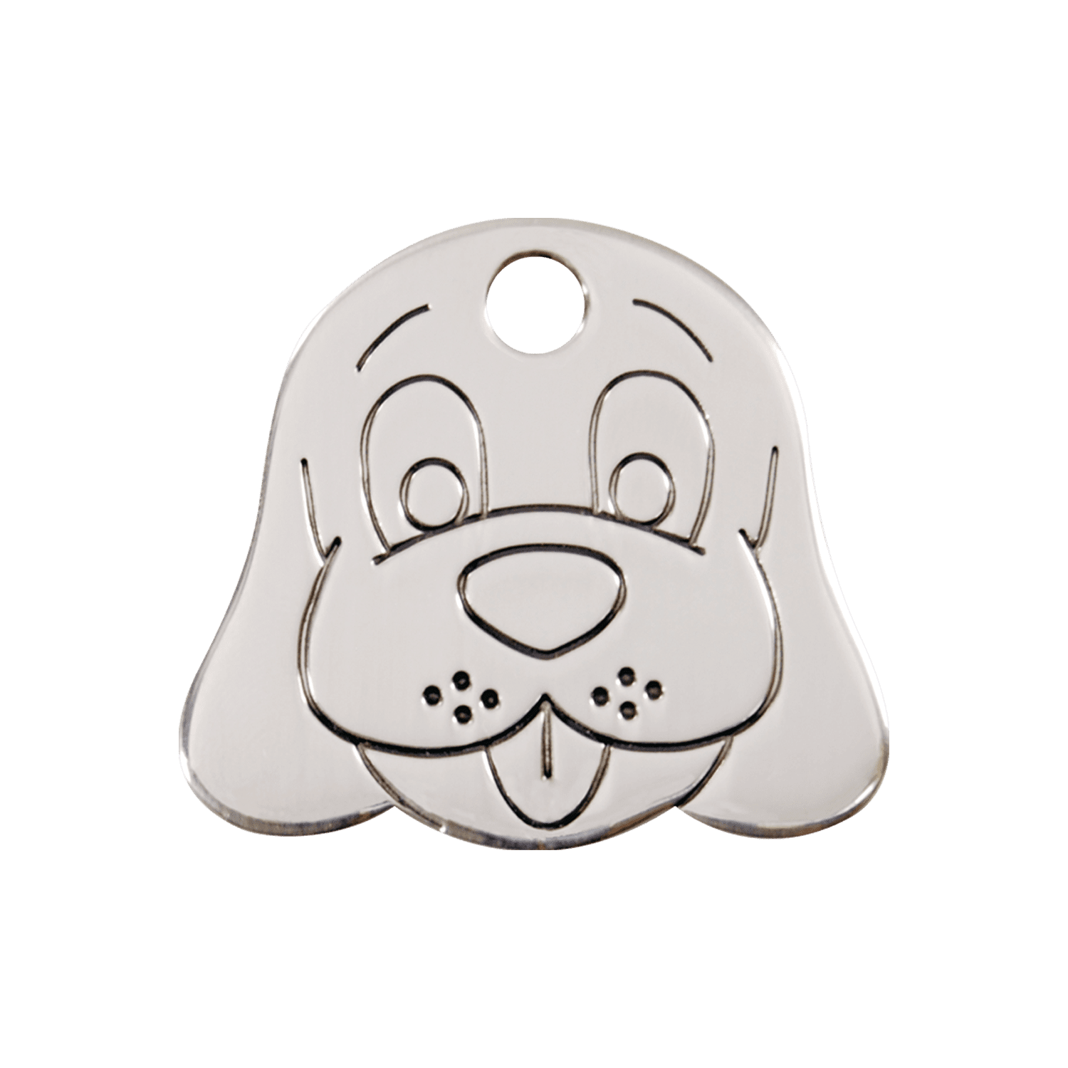 Vue avant - Médaille personnalisée pour chien Red Dingo en acier inoxydable - Tête de chien - Talla M