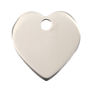 Placa para perro corazón en acero inoxidable grande