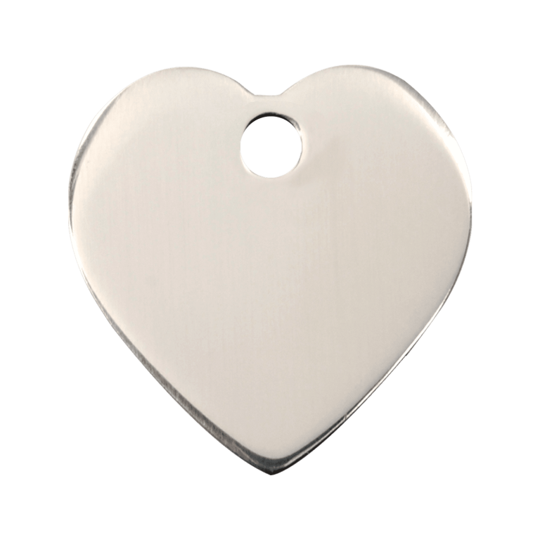 Vue avant - Médaille personnalisable Red Dingo cœur acier inoxydable - Talla L