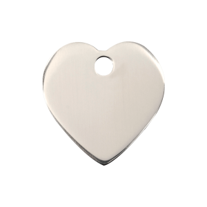 Placa para perro corazón en acero inoxidable mediana