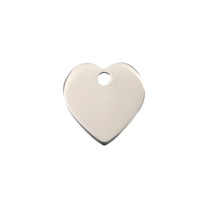 Placa para gato corazón acero inoxidable pequeña
